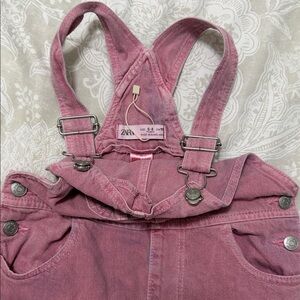Zara Rose Pink Denim Overalls